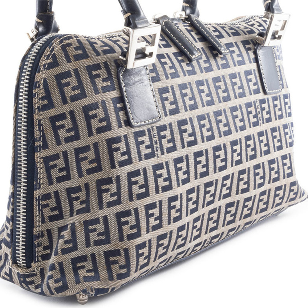 FENDI Cream Canvas Zucca Shoulder Bag - Picture 2 of 16